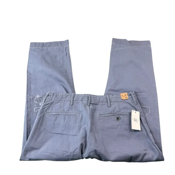 RRL Military Blue Field Button Fly Distressed Men's Chino Size 32x30 NWT 400$ - Picture 3 of 9